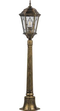 Светильник садово-парковый Feron PL165 столб шестигранный 60W E27 230V, черное золото 11332